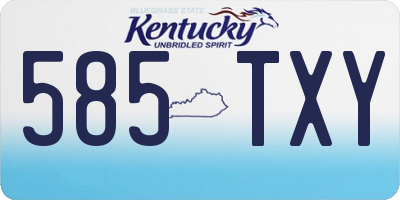 KY license plate 585TXY
