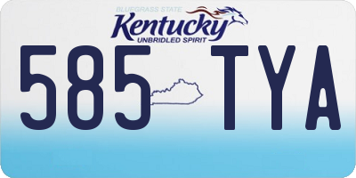 KY license plate 585TYA