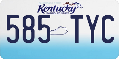 KY license plate 585TYC