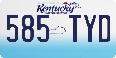 KY license plate 585TYD