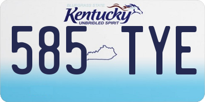 KY license plate 585TYE