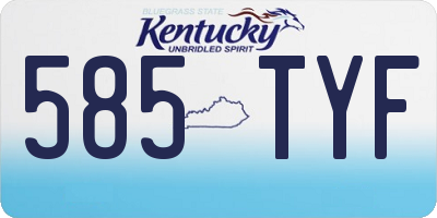 KY license plate 585TYF