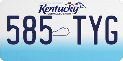 KY license plate 585TYG