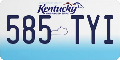 KY license plate 585TYI