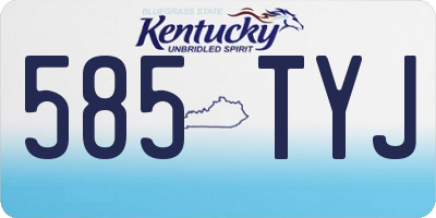 KY license plate 585TYJ