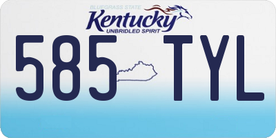 KY license plate 585TYL