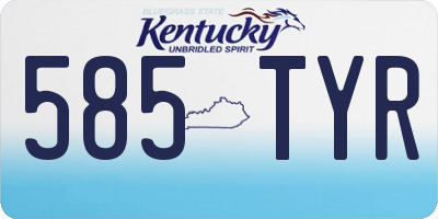 KY license plate 585TYR