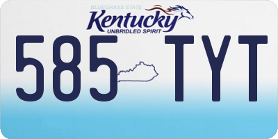KY license plate 585TYT
