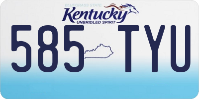 KY license plate 585TYU