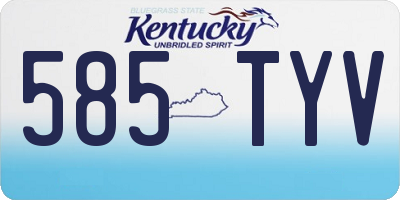KY license plate 585TYV