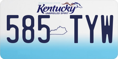 KY license plate 585TYW