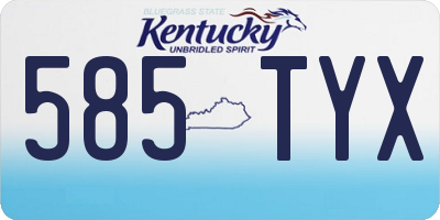 KY license plate 585TYX