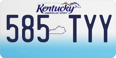 KY license plate 585TYY