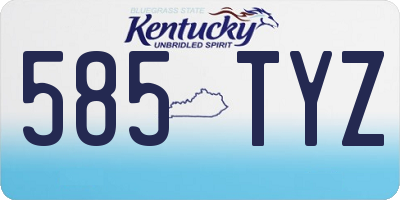 KY license plate 585TYZ