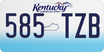 KY license plate 585TZB
