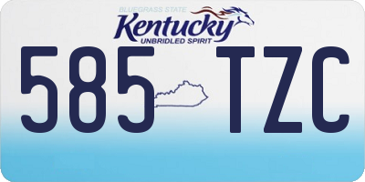KY license plate 585TZC
