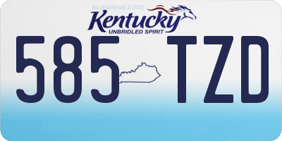 KY license plate 585TZD