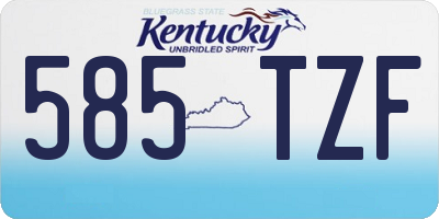 KY license plate 585TZF
