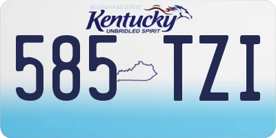 KY license plate 585TZI