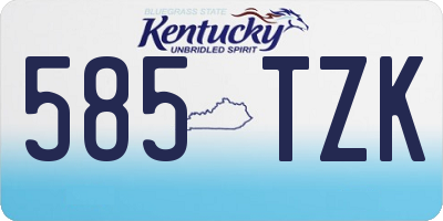 KY license plate 585TZK