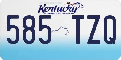 KY license plate 585TZQ