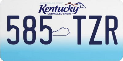 KY license plate 585TZR
