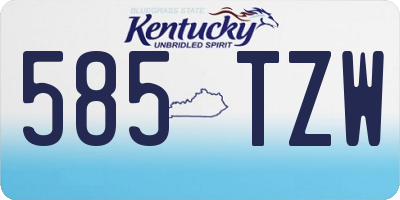 KY license plate 585TZW