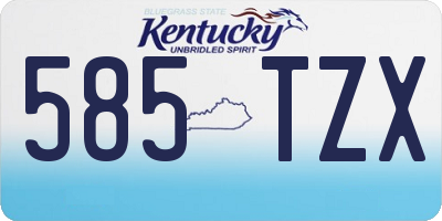 KY license plate 585TZX