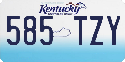 KY license plate 585TZY