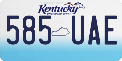 KY license plate 585UAE
