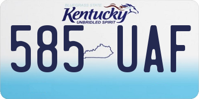 KY license plate 585UAF