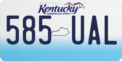 KY license plate 585UAL