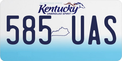KY license plate 585UAS