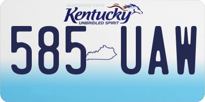 KY license plate 585UAW