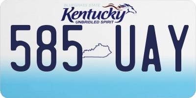 KY license plate 585UAY