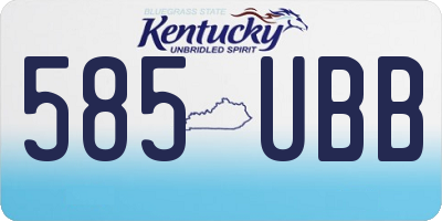 KY license plate 585UBB
