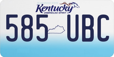 KY license plate 585UBC