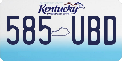 KY license plate 585UBD
