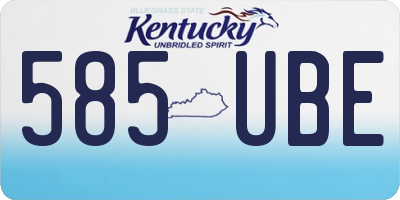KY license plate 585UBE