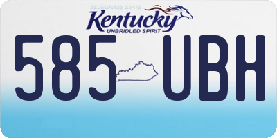 KY license plate 585UBH