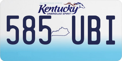 KY license plate 585UBI