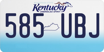 KY license plate 585UBJ