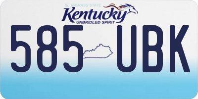 KY license plate 585UBK