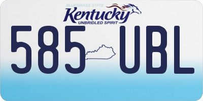 KY license plate 585UBL