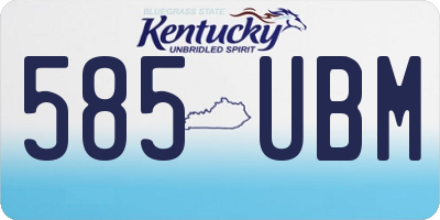 KY license plate 585UBM
