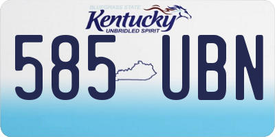 KY license plate 585UBN
