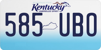 KY license plate 585UBO