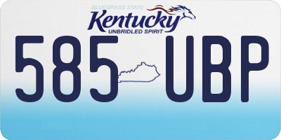 KY license plate 585UBP