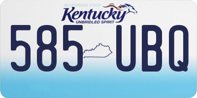 KY license plate 585UBQ