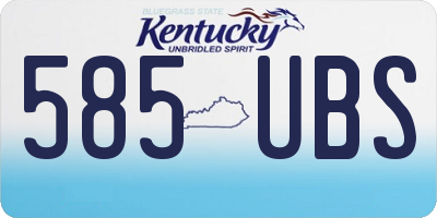 KY license plate 585UBS